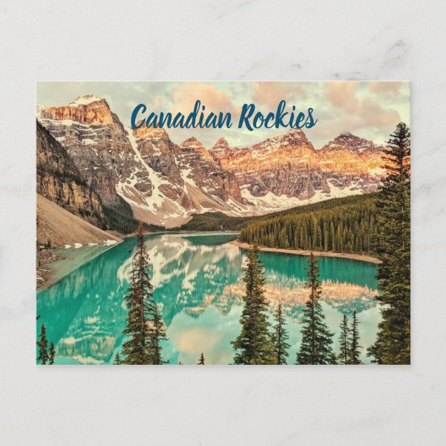 Carte Postale Canadien les Rocheuses stylisées (Devant)