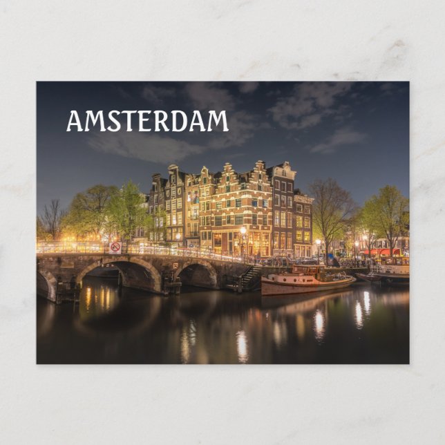 Carte Postale Canal d'Amsterdam (Devant)