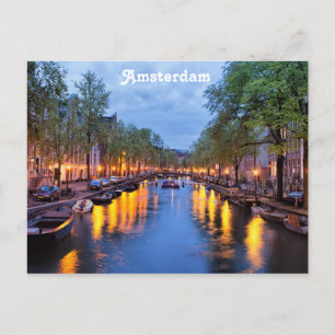 Carte Postale Canal d'Amsterdam à Dusk