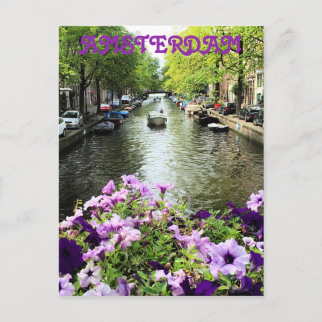 Carte Postale Canal d'été Amsterdam (Devant)