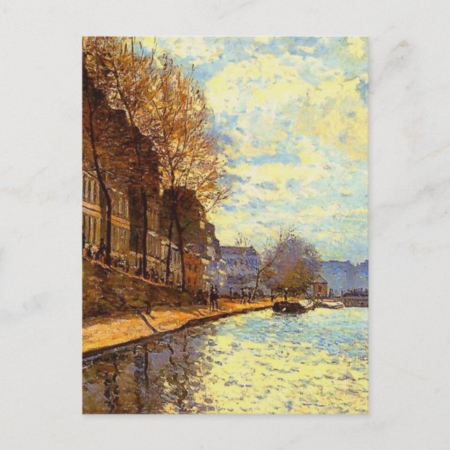 Carte Postale Canal St Martin par Sisley Impressionniste Peintur (Devant)