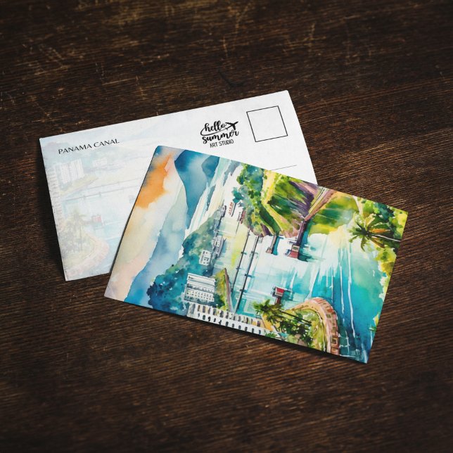 Carte postale Canal Watercolor (Créateur téléchargé)