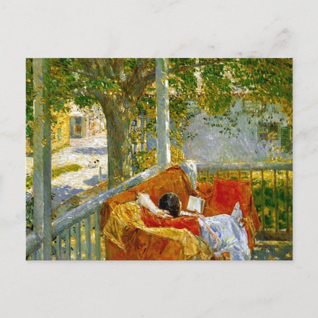 Carte Postale Canapé sur le porche, Cos Cob par Frederick Hassam (Devant)