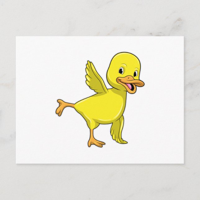 Carte Postale Canard à l'exercice de yoga étirement (Devant)