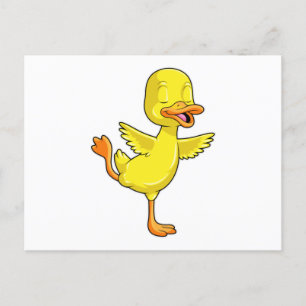 Carte Postale Canard au Yoga Fitness sur une jambe