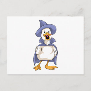 Carte Postale Canard en sorcière avec chapeau