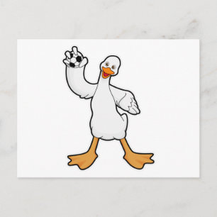 Carte Postale Canard joueur de handball avec ballon de handball