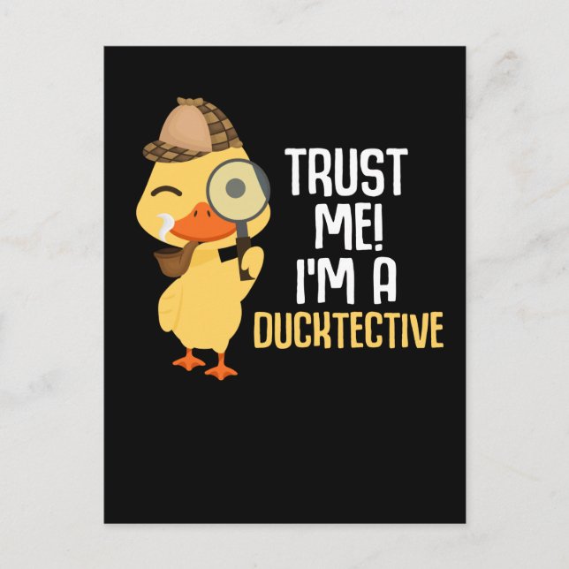 Carte Postale Canard mignon détective humour animal amateur de c (Devant)