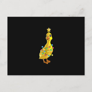 Carte Postale Canard Noël Arbre T Lumières Décor Étoile Cadeau N