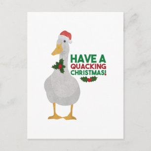 Carte Postale Canard Noël Pun : Avoir un Quitter Noël