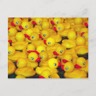 Carte Postale Canards en caoutchouc jaune mignon