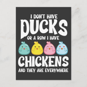 Carte Postale Canards Ou Une Rangée J'Ai Des Poulets Partout
