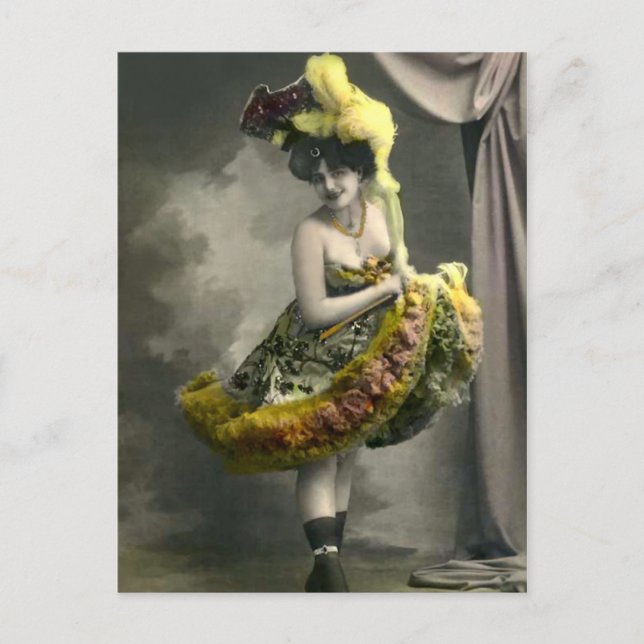 Carte Postale Cancan jaune (Devant)
