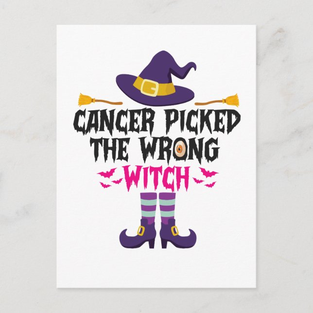 Carte Postale Cancer a choisi la mauvaise sorcière Cadeau drôle  (Devant)