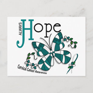 Carte Postale Cancer cervical du papillon en verre tendu