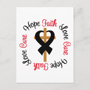 Carte Postale Cancer de la peau foi Espérance amour Croix