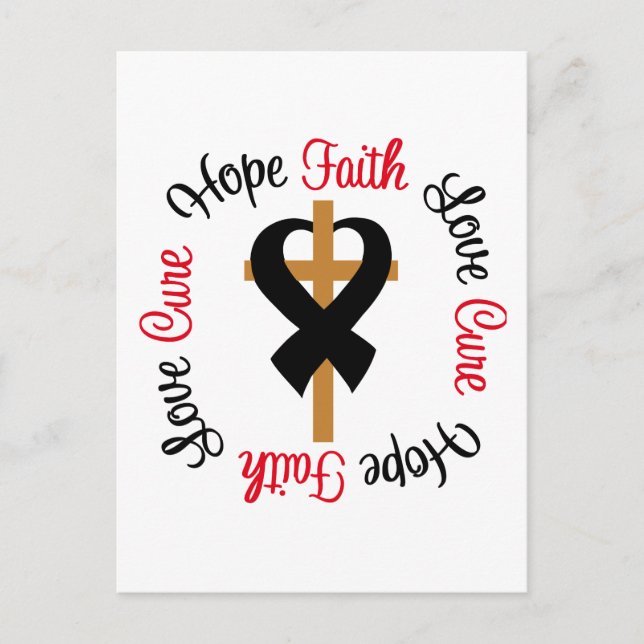 Carte Postale Cancer de la peau foi Espérance amour Croix (Devant)