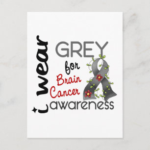 Carte Postale Cancer du cerveau Je Porte Du Gris Pour Sensibilis