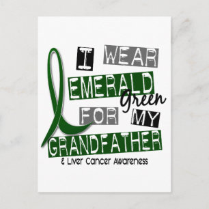 Carte Postale Cancer du foie Je Porte Émeraude Pour Mon Grand-Pè