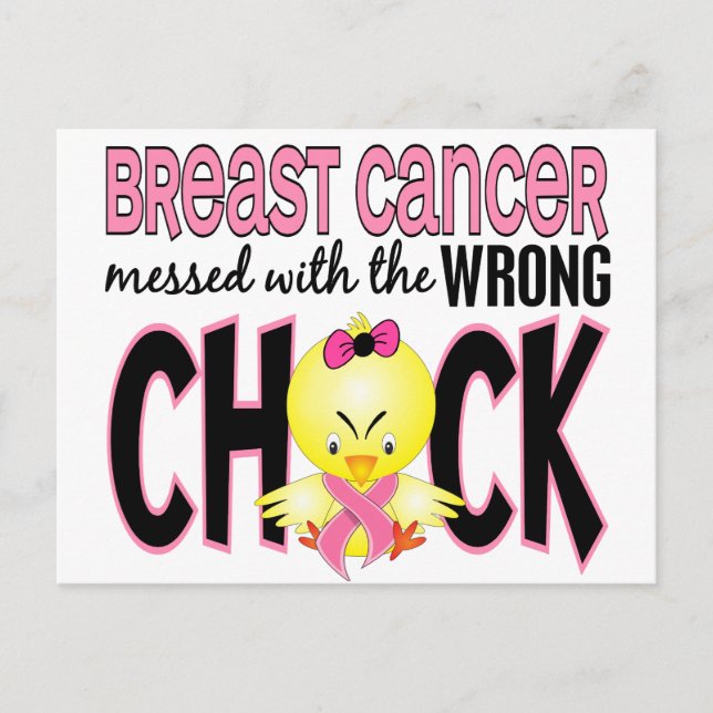 Carte Postale Cancer Du Sein Mis Avec Le Mauvais Chick (Devant)