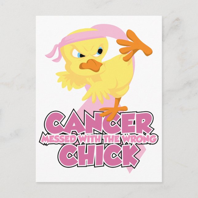 Carte Postale Cancer Du Sein Mis Avec Le Mauvais Chick (Devant)