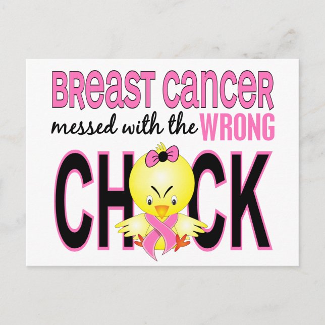 Carte Postale Cancer Du Sein Mis Avec Une Mauvaise Poule (Devant)