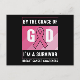 Carte Postale Cancer du sein Survivant Par la grâce chrétienne d