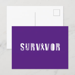 Carte Postale Cancer du survivant Ruban Inspiration Motivationne