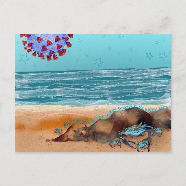 Carte Postale Cancer fights the virus (Devant)