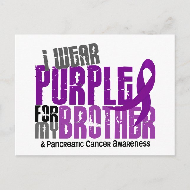 Carte Postale Cancer pancréatique Je Porte Du Purple Pour Mon Fr (Devant)
