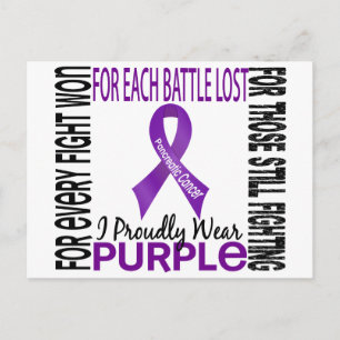 Carte Postale Cancer pancréatique Je Porte Fièrement Violet 2