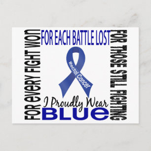 Carte Postale Cancer Rectal Je Porte Fièrement Bleu 2