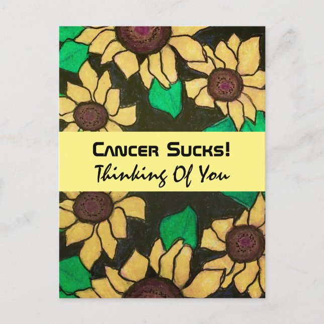Carte Postale Cancer Suce ! Penser À Vous Tournesols (Devant)