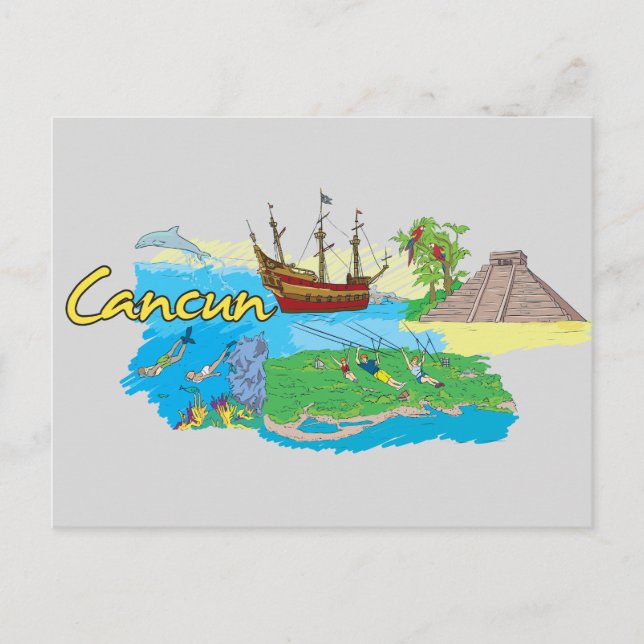Carte Postale Cancun, la ville célèbre de Mexico (Devant)