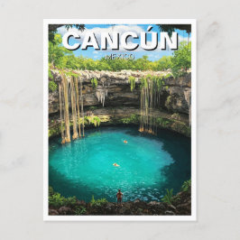 Carte Postale Cancun Mexico Travel Cenote
