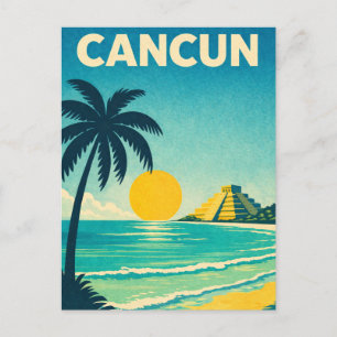 Carte Postale Cancun Mexico Vintage Travel