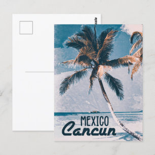 Carte Postale Cancun Mexique affiche de style Vintage Art