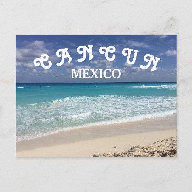 Carte Postale Cancun Mexique Eau claire Plage des Caraïbes (Devant)