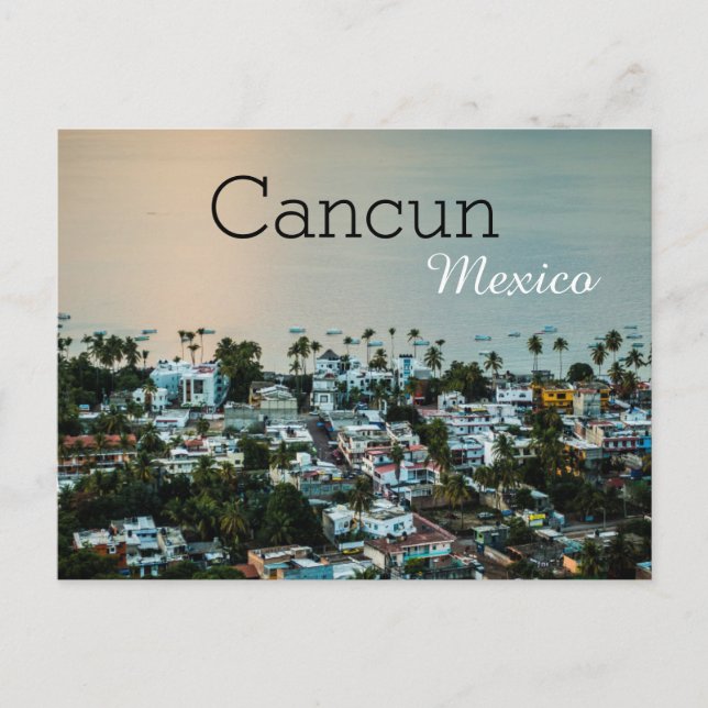 Carte Postale Cancun Mexique Skyline photos sur le toit (Devant)
