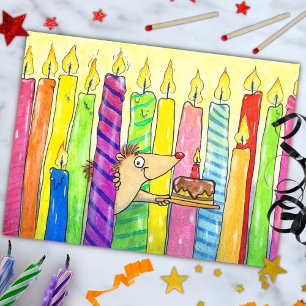 Carte Postale Candles Happy Birthday postcard by N. Janes
