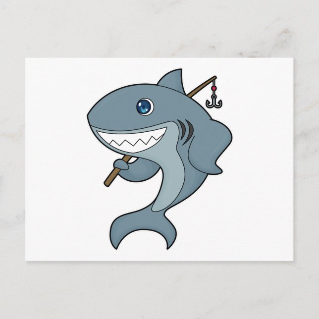 Carte Postale Canne à pêche pour la pêche au requin (Devant)