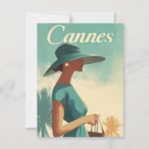 Carte Postale Cannes mode vintage