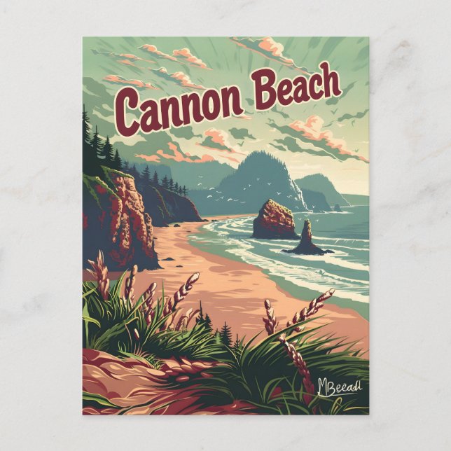 Carte Postale Cannon Beach Vintage (Devant)