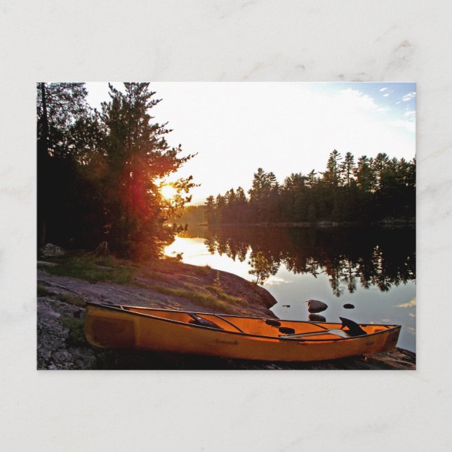 Carte Postale Canoë au coucher du soleil (Devant)