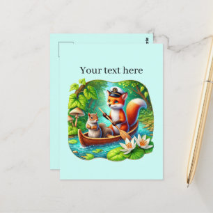 Carte Postale Canoë-kayak amoureux des animaux personnalisable