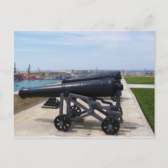 Carte Postale Canons Sur Malte (Devant)