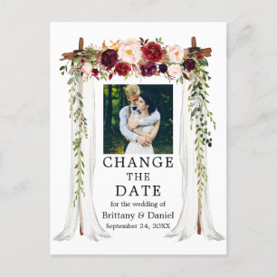 Carte Postale Canopée mariage Bourgogne Floral Changement La Dat