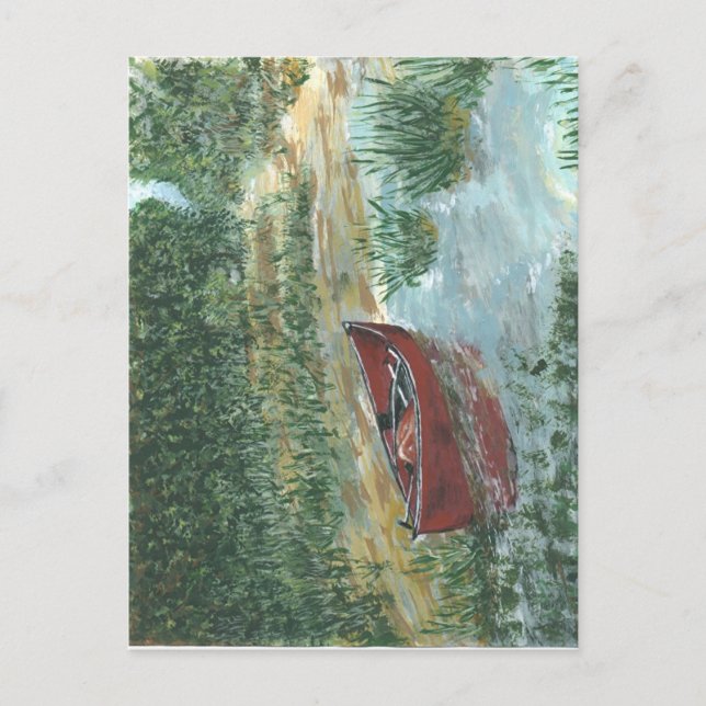 Carte Postale Canot rouge (Devant)
