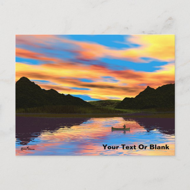 Carte Postale Canot Sur Sunset Lake (Devant)