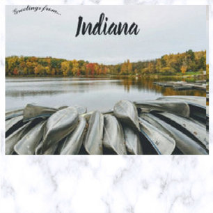 Carte Postale Canots à Chain-O-Lakes Warren Township Indiana